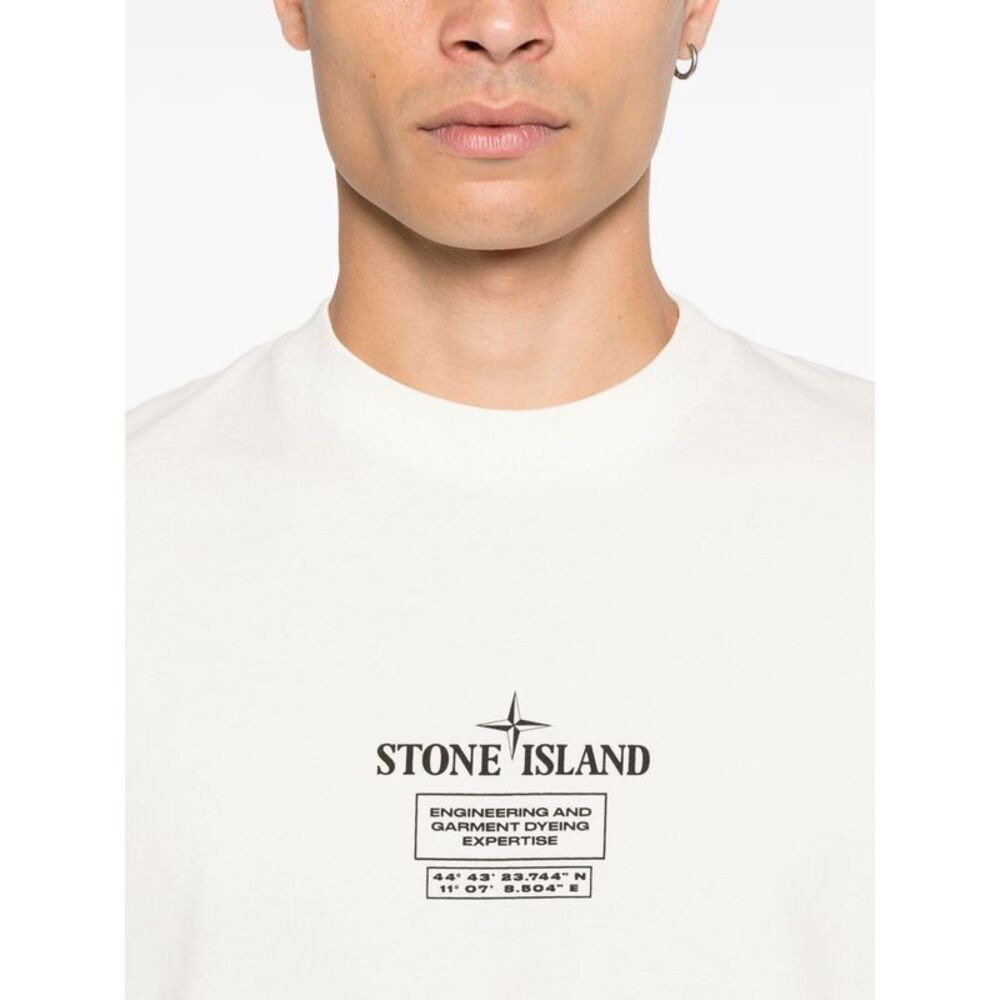 Stone Island Men's T-Shirts And Polos Ivory - Picture 4 of 4